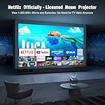 [Netflix Officially & AI Auto Focus] VOPLLS 4K Projector with WiFi and Bluetooth, 3D DoIby Audio & Auto Keystone Video Projector, 600 ANSI Outdoor Movie Projector, 50% Zoom, MAX 300''Display(Grey) - Image 3