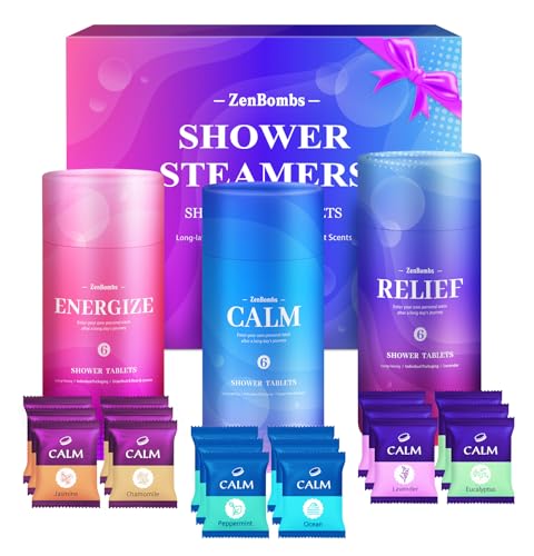 Shower Steamers, 18 Pack Set Shower Bombs with 6 Organic & Natural Fragrance, Self-Care & Relaxation...