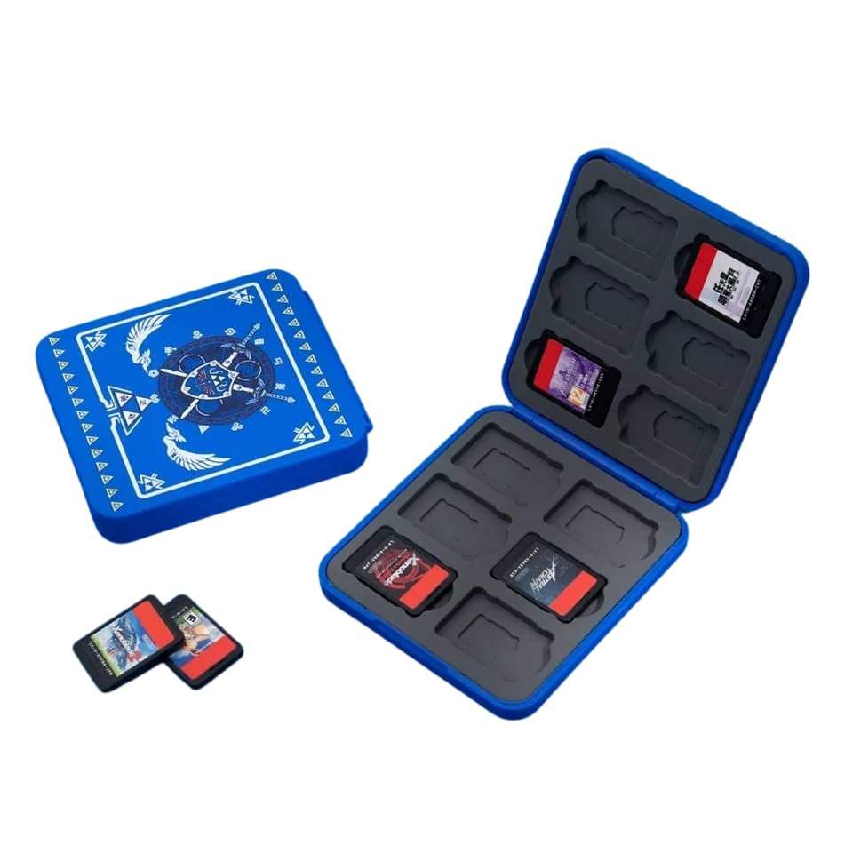 TRRbyCMLS Switch Game Case for Nintendo Switch/Switch OLED, Switch Game Holder with 12 Games Card Slot & Storage Accessories Hard Shell Portable Cartridge Box, Legend of Zelda