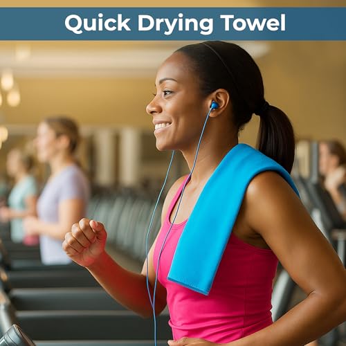 Image of Story@Home Gym Towel for Men Workout Swimming Microfiber Towels for Bath Men Hand Towel for Women Thin Quick Drying Lightweight Absorbent Towel (42 x 55 cm, Blue) | Pack of 1