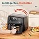 Dual Zone Heißluftfritteuse mit Sichtfenster, 9L XL Kapazität Doppel-Airfryer, 2 Schubladen, 9-in-1 Kochvorgaben, Touchscreen, Smart und Timer-Funktion, Gesunde Friteuse ohne Öl und fettarmes Kochen