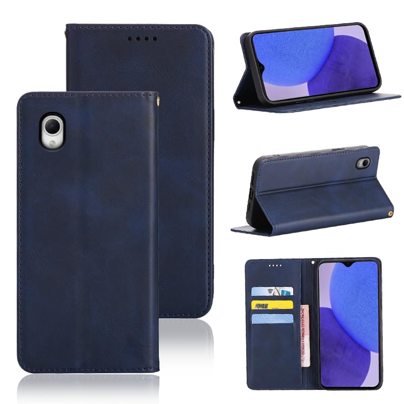 適用 Galaxy A23 5G ケース 手帳型 適用 ギャラクシーA23 5G SCG18 SC-56C 手帳型ケース カバー PUレザー カード収納 財布型 耐衝撃 ケース マグネット スタンド機能付き 5色 (適用 Galaxy A23 5G SCG18 SC-56C ケース 手帳型) (深い青)