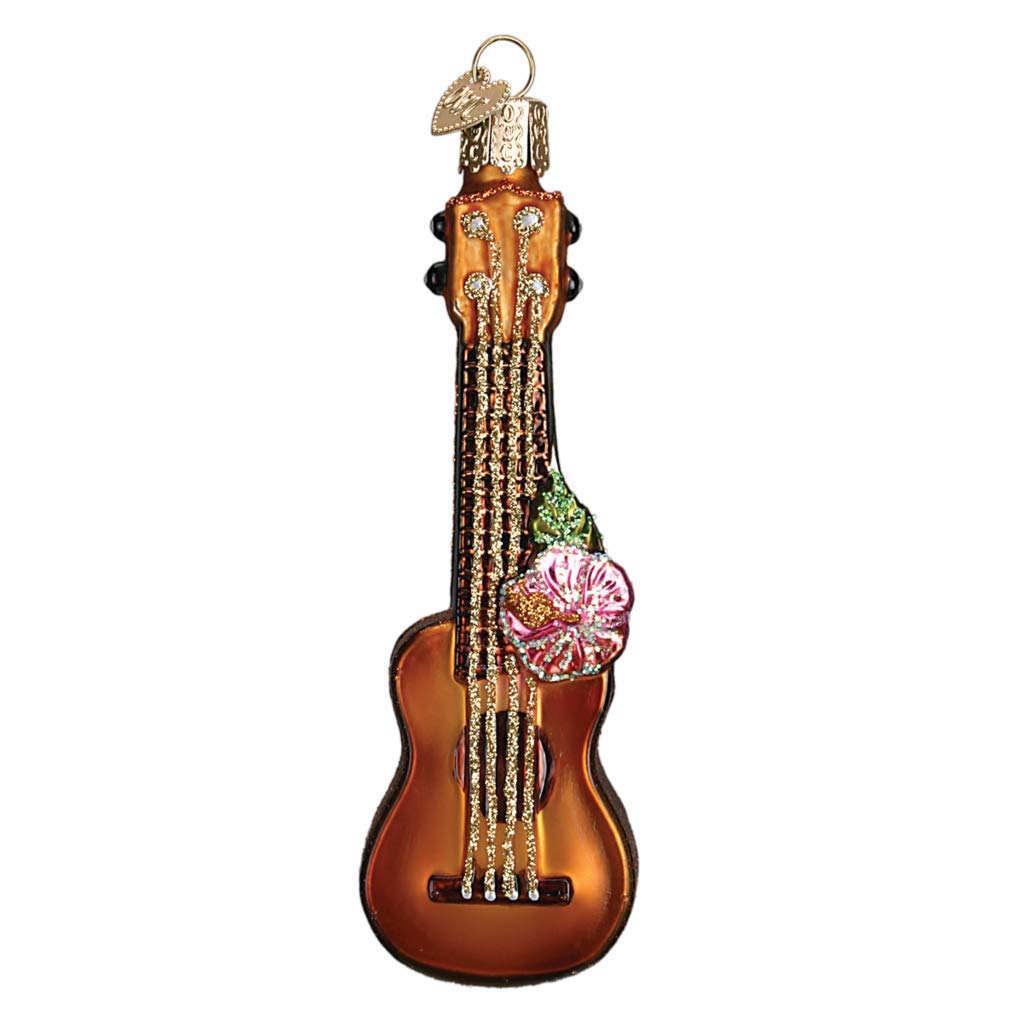 Old WorldChristmas Glass Blown Ornament with S-Hook and Gift Box, Music Collection (Ukulele)