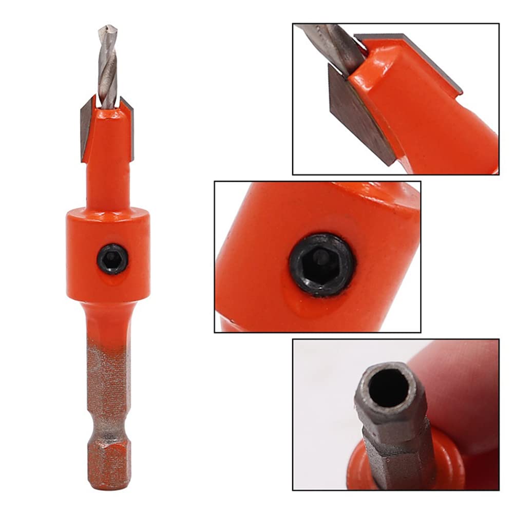 8 sztuk 1/4 "Pogłębiacz Pogłębiacz Pogłębiacz Wiertło Wiertło Wiertło Frezarka do obróbki drewna Śruba Extractor Router