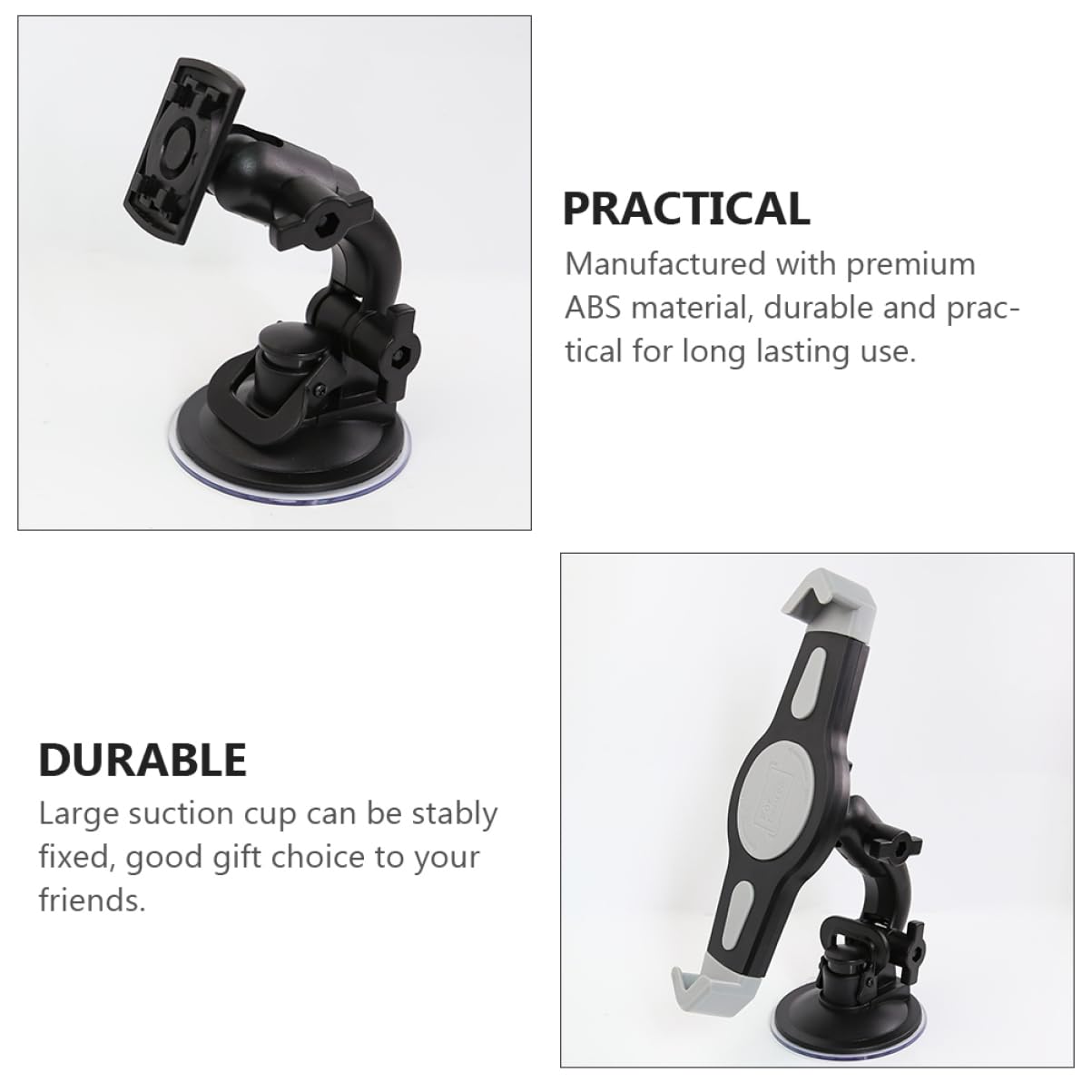 COLLBATH 1Pc Suction Cup Tablet Holder for Vehicles Mount for Tablets and Navigators Durable Storage Rack Easy to Install Black