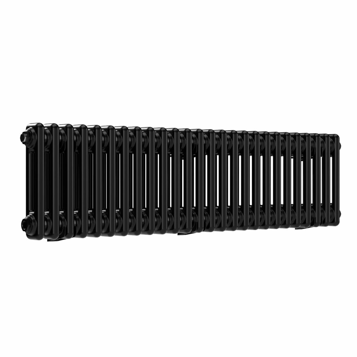 Lux Heat Black Horizontal 2 Column Traditional Radiator 300Mm (H) X 1190Mm (W)