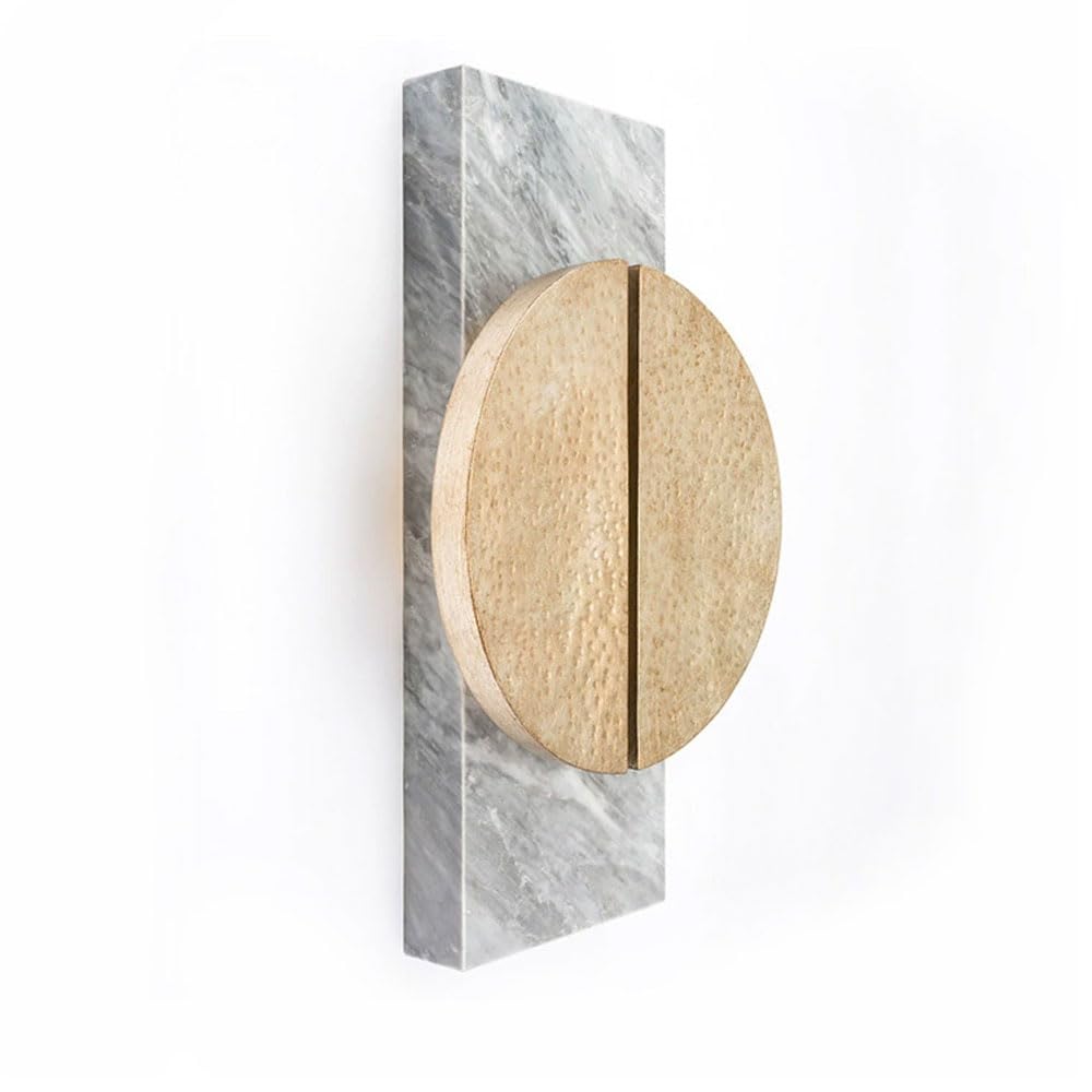 HUAYUSEDF Personalized Single-Head Wall Sconce, Modern Industrial Style Marble Metal Lamp, G4 Screw Wall-Mounted Light Fixture, Bedroom Hallway Entrances Decorative