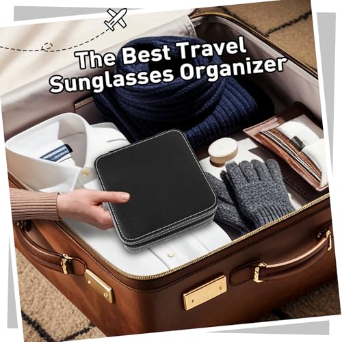 Image of Travel Sunglasses Organizer, Sunglasses Travel Case for Multiple Pairs, Multiple Glasses Travel Case for Women, Men