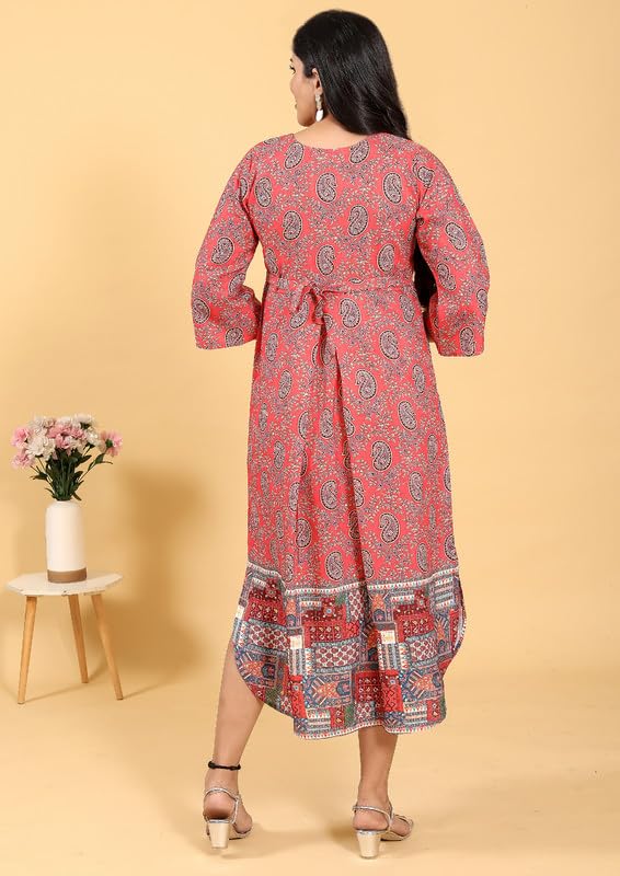 Image of RITIJYA Zipless Feeding Kurtis & Dresses for Women | Zipless Maternity Wear Gown Pregnancy Dress for Nursing Mothers | Viscose Rayon | Stylish & Comfortable | S to 4XL | Washable & Durable
