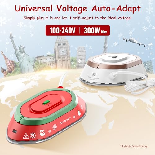 Image of Newbealer Travel Iron Set, 100-240V Mini Dry Iron for Clothes (No Steam)