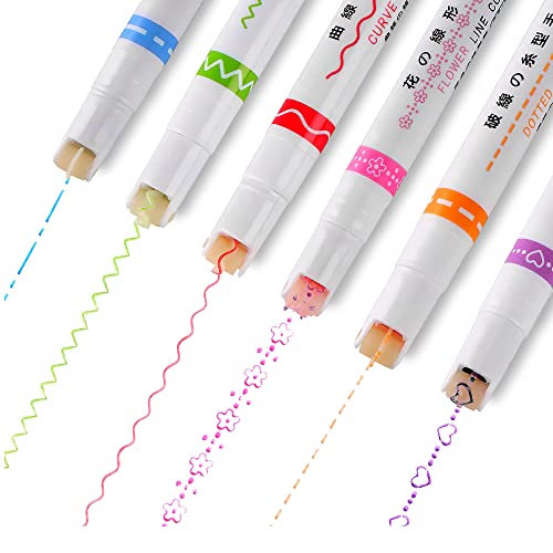 ECCO PURE Colored Curved Pens (6 Pack) - Dual Tip ...