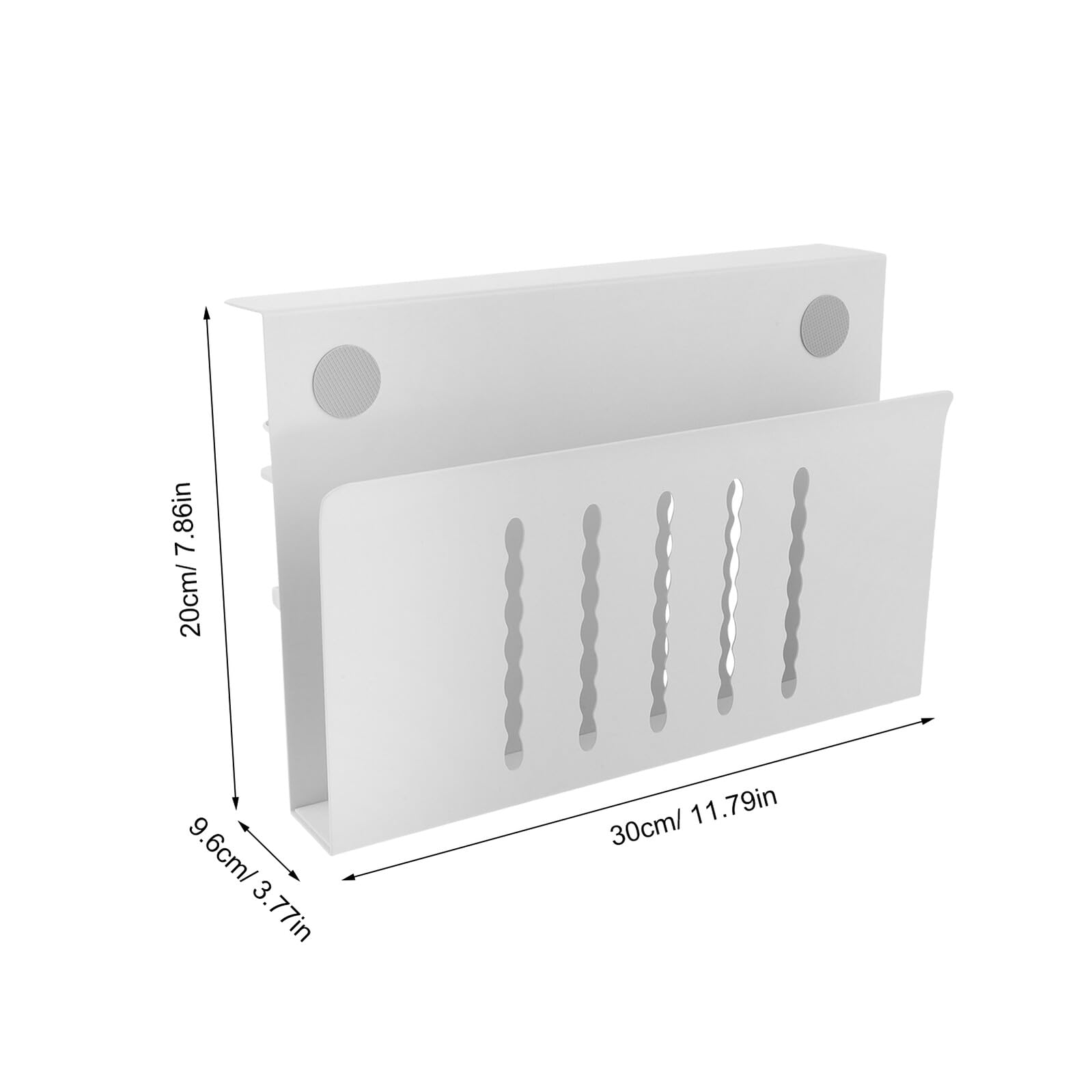 Supporto per Laptop da Scrivania Sospeso in Ferro Bianco | Organizer Laterale senza Fori, Compatibile con Laptop e Tablet, per Ufficio e Casa