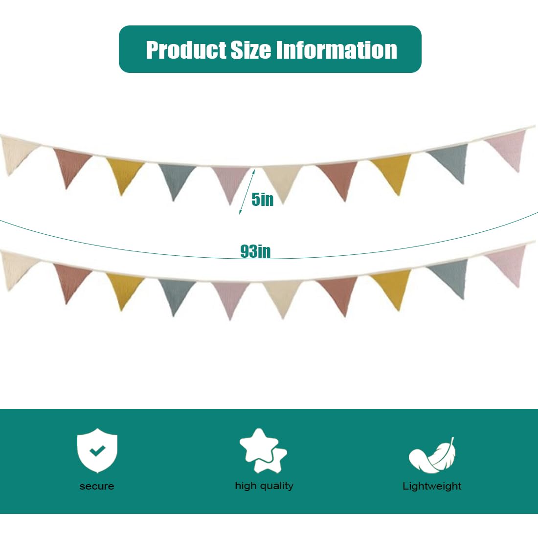 Bandierine Decorative Colorate - 2 Pezzi Da 2.8m Per Feste E Cameretta Dei Bambini - Foto 7