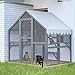 YOPTO 28ft² Large Outdoor Cat House, Luxury Wooden Walk-in Catio Enclosure with 2 Doors & 2 Hiding Houses, Escape-Proof Locks + Waterproof Roof - Customizable Multi-Cat Playpen (Gray)