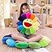TEFU Flower Plush Pillow, Sunflower Pillow Soft & Comfortable Sunflower Smiley Cushion Colorful Sun Flower Plush Toy Home Bedroom Shop Restaurant Decor (Green,16.5in/42cm), 1 Count (Pack of 1)
