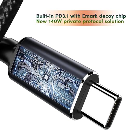Image of ETZIN Type C to DC Cable - 140W PD Nylon Fast Charging Braided Converter Cable | 180cm Type C Male to DC Adapter Cable for Travel, Black Cord for Daily Life 5.5 * 2.5MM EPL-1252CC