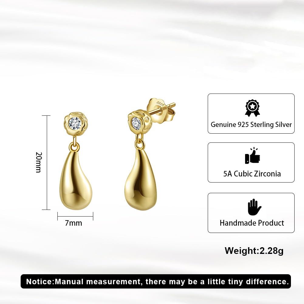 WBDWWTD Sterling Silber Zirkonia Tropfen Ohrringe für Frauen AAAAA CZ Tropfen Baumeln Ohrringe Abschlussball Geburtstag Schmuck Geschenke Braut