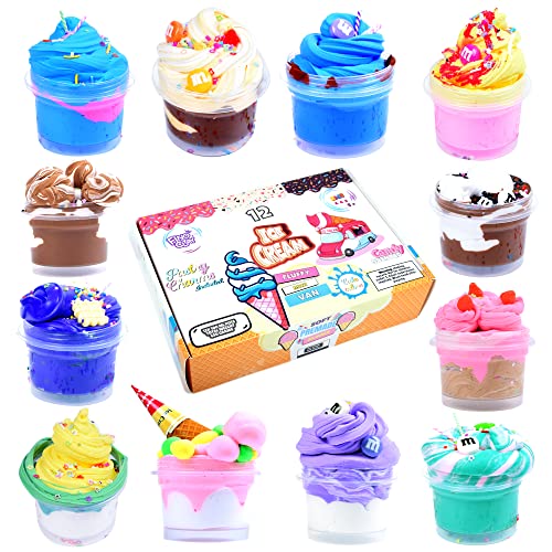 ToysButty 12 Pack Butter Slime Kit for Boys Girls, Create with Scented slime, Ice Cream Making Set, Soft Stretchy slimes for Kids, Pastry Charms, 21 Accessories, DIY Sensory Toys Party Favors Gift