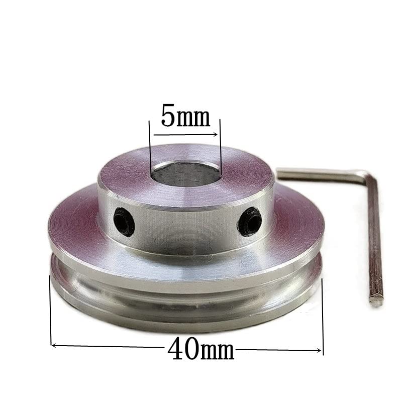 Aluminum Single Groove Pulley for 4mm Round Belt - Durable Motor Drive Wheel (OD20/30/40/50mm) - 1PC O Pulley(OD40x6mm)