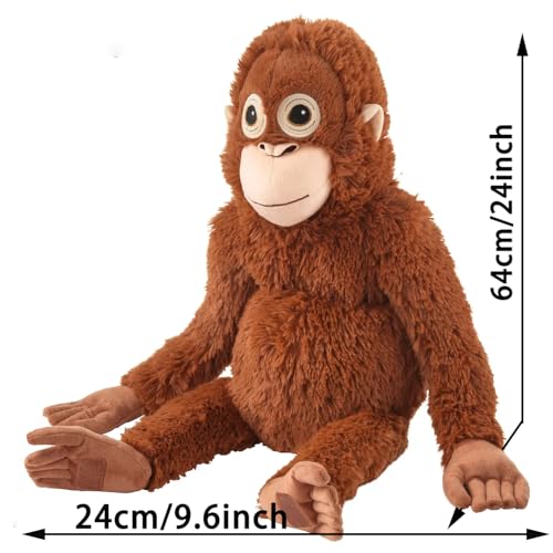 Djungelskog 64cm/25inch Orangutan, Gorilla Plush, Gorilla Stuffed Animal, Soft Plushies Pillow Gifts for Kids Girlfriend Birthday Christmas Day