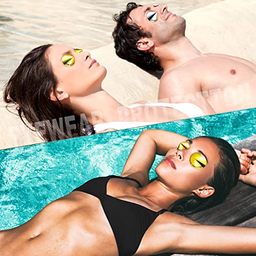 300 Pairs Disposable Tanning Bed Eye Protection No Lines Removable Tanning Bed Protective Eye Patch Silver Gold Eye Protector for Tanning Eye Stickers for Outdoor Tanning Supplies