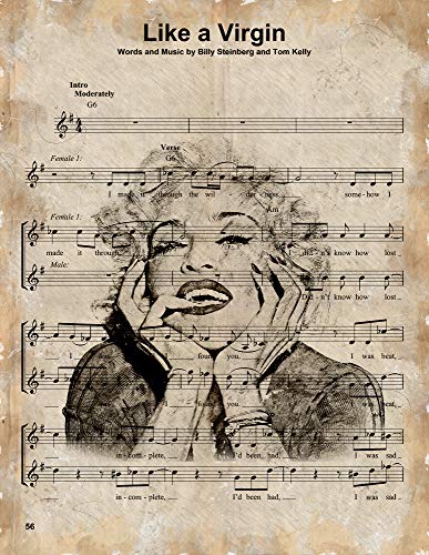 The Shizzle Print Co Collection Like a Virgin Madonna Music Artists & Lyrics - Métal - 25,3 x 20,2 cm Cover