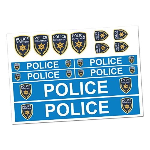 Finest Folia Police Sticker Set - Multi-Surface Stickers for Vehicles Boats, Bikes, RC Cars & More (R023 Police)