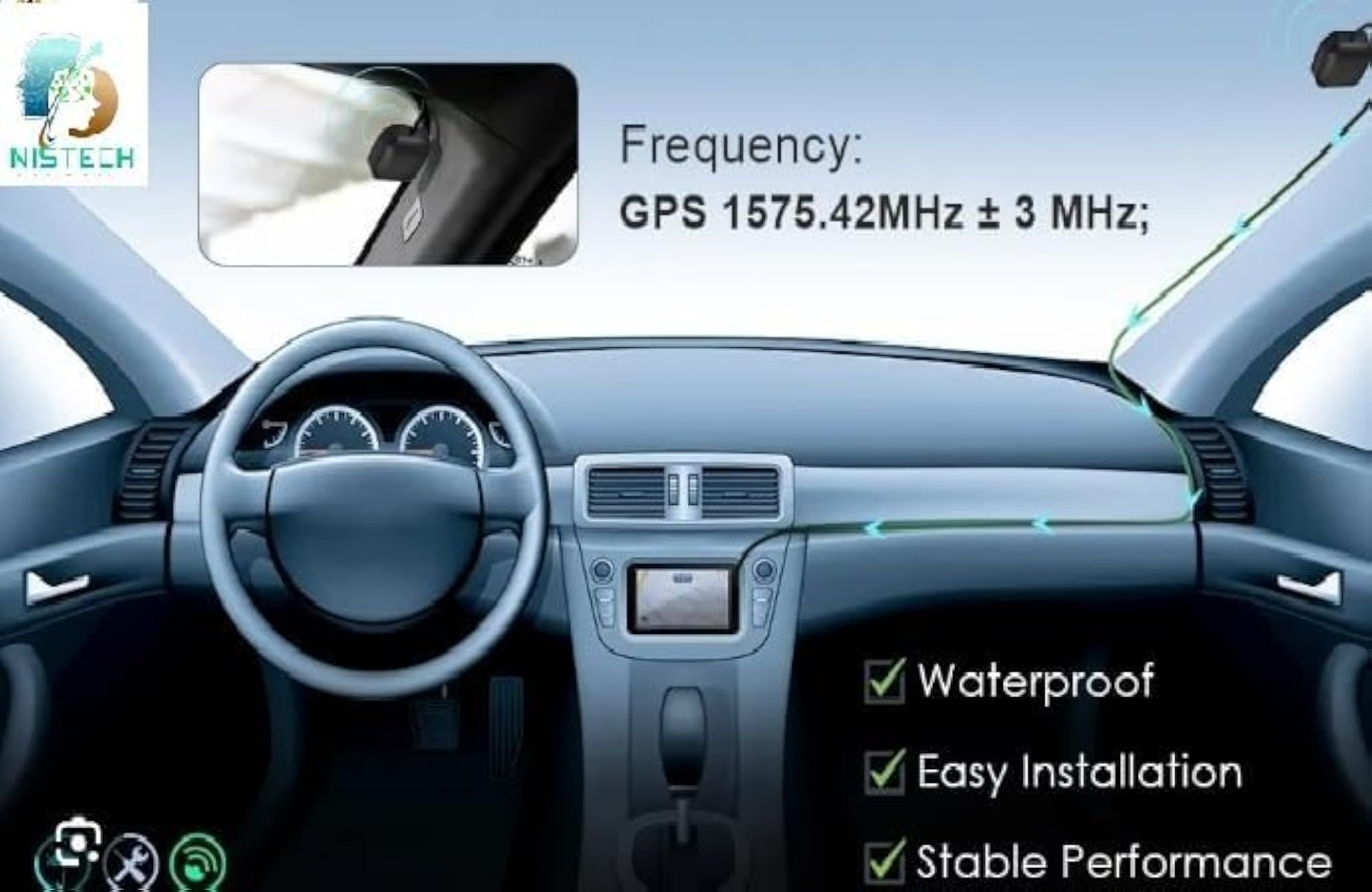NISTECH 28dbi GPS Antenna with SMA Male Plug