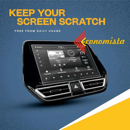 Image of Economista Drive In Luxury Car Screen Protector [Guard] For Infotainment System, 9H Hardness, Water Resistant, Oleophobic, Perfect Design For Toyota Taisor S, S Plus & G Variant [7 Inch, Glossy /Clear]