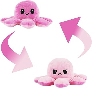 Polvo Reversível Humor Grande Tiktok Pelúcia Feliz e Triste - BBR Toys (Pink e Rosa)