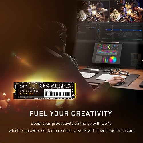 Silicon Power 2TB US75 Nvme PCIe Gen4 M.2 2280 SSD R/W Up to 7,000/6,500 MB/s, Compatible with PlayStation 5 (SP02KGBP44US7505) - Image 5