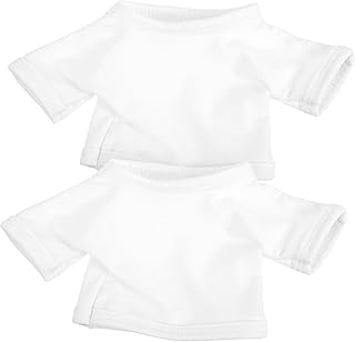 ULDIGI 2 Pçs Roupas De Boneca Camisas Em Branco Traje Roupas Brancas Sublimação Camisas De Urso De Pelúcia Traje De Boneca Para Camiseta De Urso De Pelúcia Tecido Acessório De Boneca