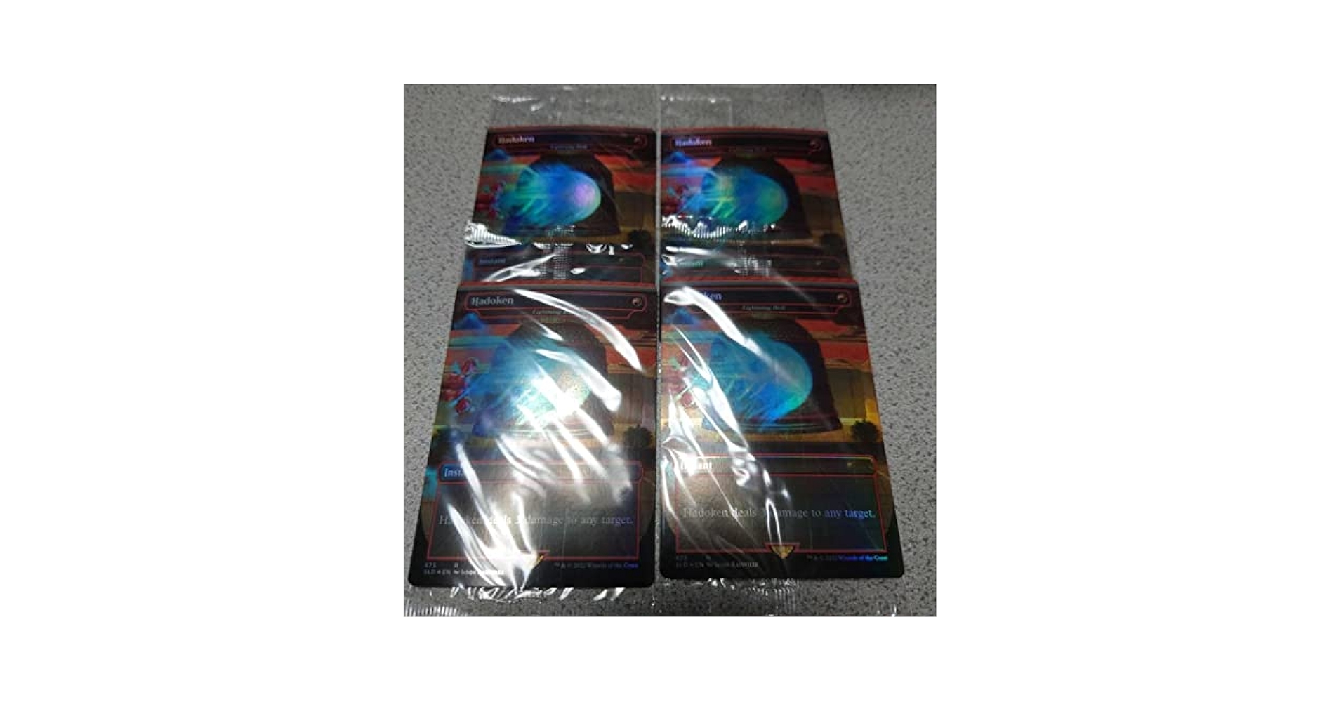 英語 foil 波動拳 hadoken mtg 4枚セット 稲妻 Amazon.co.jp: MTG SLD 波動拳/稲妻 英語foil 四枚セット 拡張