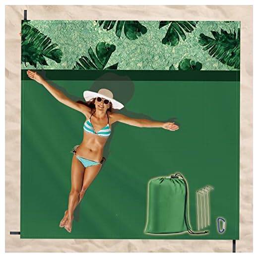 PONAPO Beach Blanket Waterproof Sandproof, Picnic Blanket, Large Beach Mat 4-7 Adults, Lightweight Durable Sand Free Mat Quick Drying for Beach Travel Camping Hiking Picnic 79"x79"