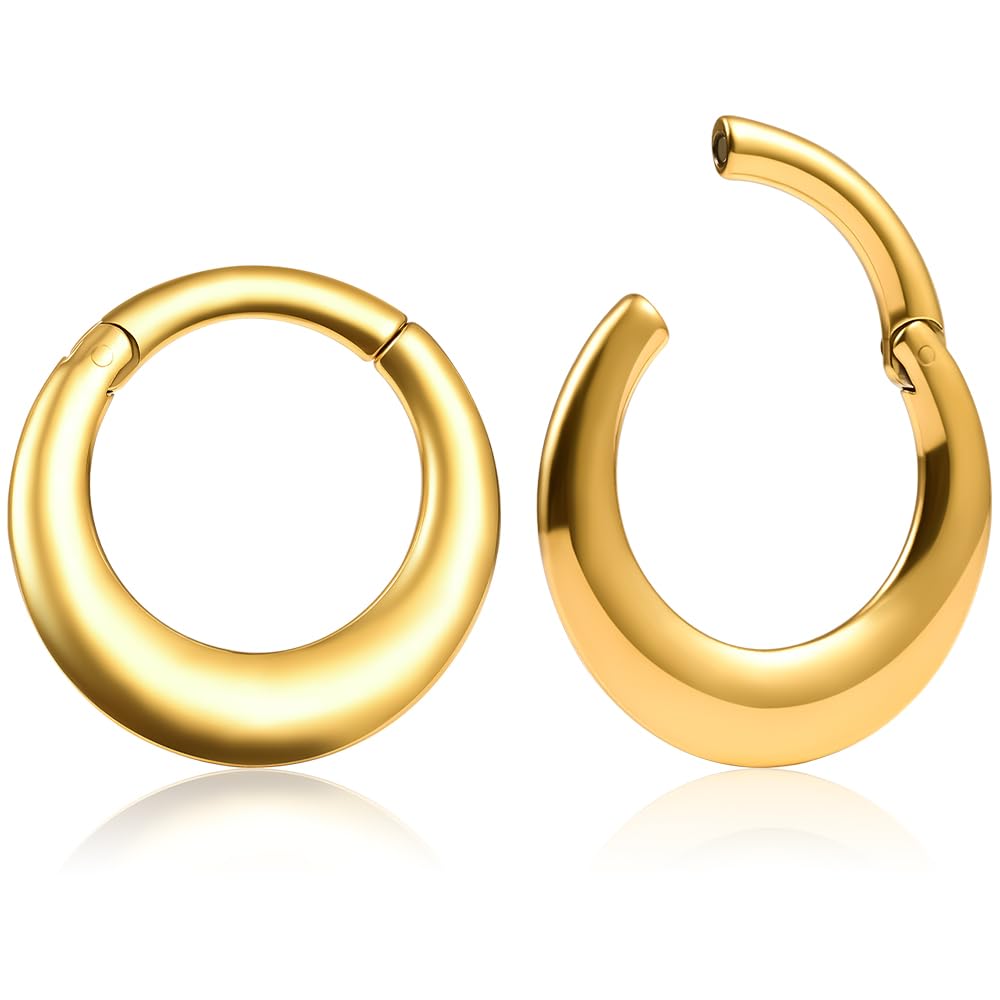 Vankula Pesi per Lobi Peso Dilatatori lobo orecchie ear weight in Acciaio inossidabile Cerchio piercing espansori Gioielli Uomo Donna 4mm 6mm Nero Argento Oro
