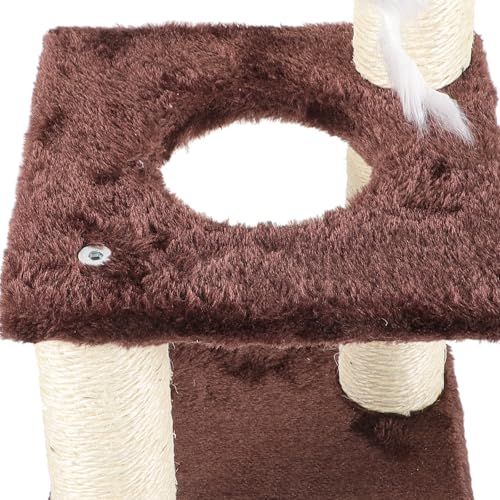 Rascador para gatos torre 3 pisos con sisal color café miniatura 6