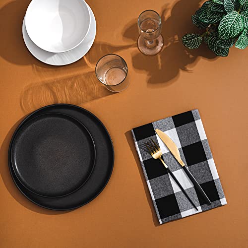 Image of Black and White Buffalo Plaid Kitchen Towels - Set of 6 Highly Absorbent, 100% Cotton, Lint-Free Kitchen Towels with Hanging Loop - Use as Kitchen Towels, Hand Towels, or Dish Towels (6 Pack)