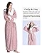 LOCIIXAT Winter Hooded Sherpa Bathrobe Long Plush Fleece Robe for Women, Pink L