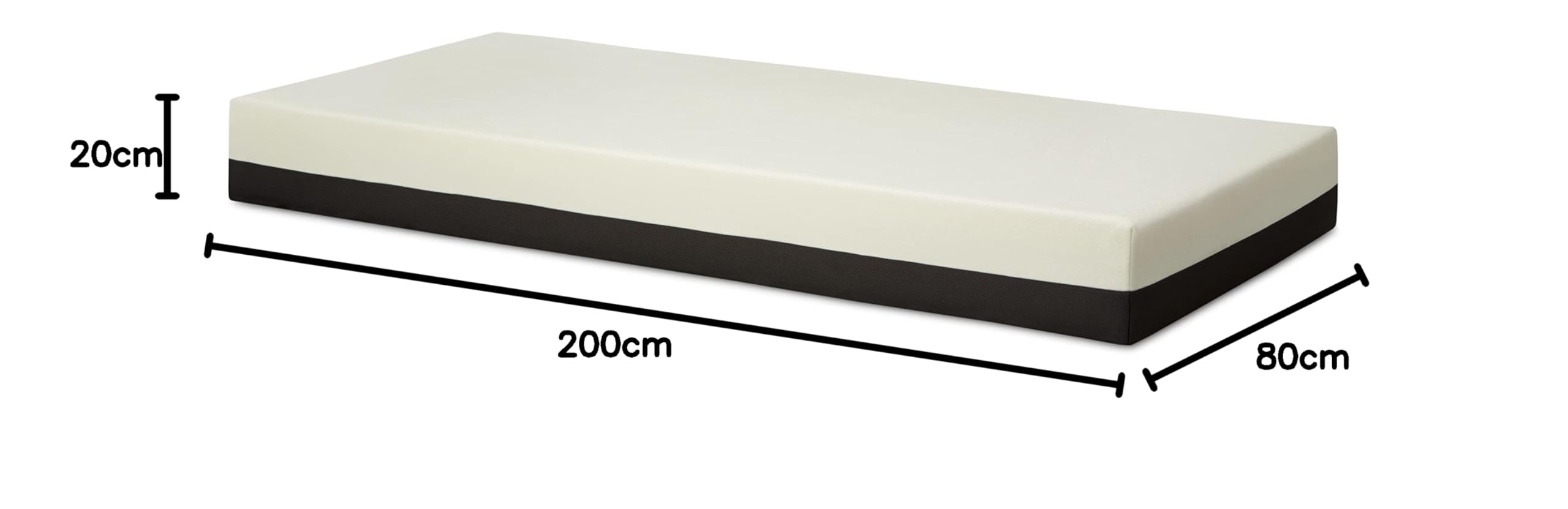 Geriafy - Materasso singolo 80x190 in Memory Foam | Rivestimento Cotone Fresco e Traspirante