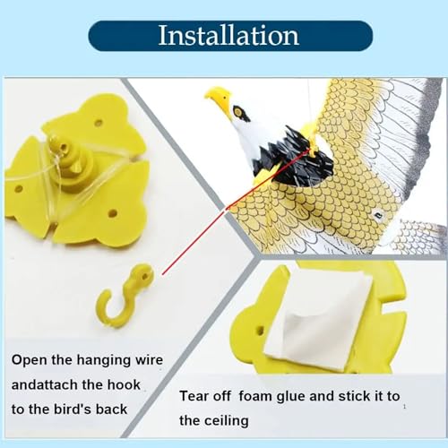 Image of Battery Operated Flying Eagle Toy for Kids 3+| 360 Degree Automatic Revolving Toys for Boys and Girls Fly Falcon with String Attached Birthday Gift for Children Educational & Decoration Items