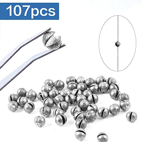 Gourami Fishing Weights Sinkers,230pcs/107pcs Lead Split Shot Weights,Removable Round Fishing Sinkers