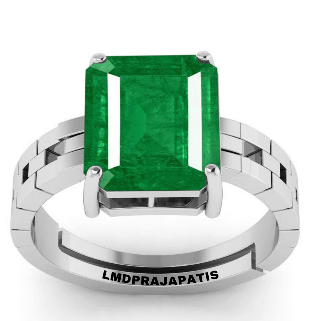 LMDPRAJAPATIS 9.25 Ratti 8.00 Carat Unheated Untreatet Emerald Panna Panchdhatu Adjustable Silver Ring for Astrological Purpose Men & Women (B09XR5FM6V) Amazon Price History, Amazon Price Tracker