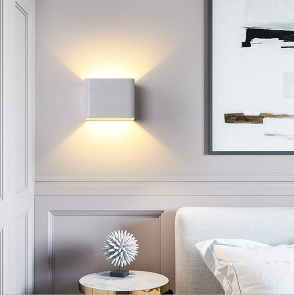 Aplique metalico LED mini de diseño moderno lampara de pared cubica de alta resistencia blanca
