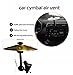 Car Cymbal Air Vent, Crash Cymbal for Car Vent, Clip-On Mini Drum Cymbal with Drum Stick for Music Lovers Gift, Funny Car Interior Accessory for Most Vehicles (Gold & Silver)