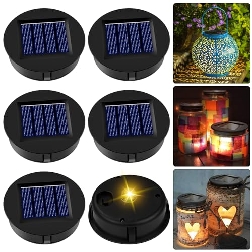 ZOYDP Solarleuchten Ersatzteile 8cm, 6 Stück Solarleuchten Ersatz, Wasserdicht Ersatz Solarmodul für Gartenleuchten, Solar Ersatzdeckel, Solarleuchte Ersatzteile für Solarlaterne Solar Laterne Außen
