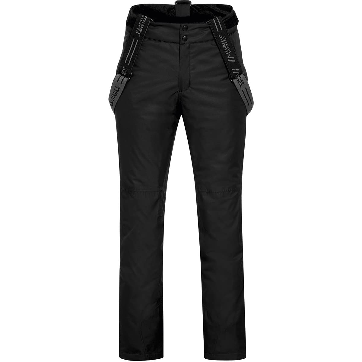 Maier Sports Corban T, Herren Skihose, wasserdichte Schneehose mit Hosenträgern, Stretchmaterial und Verstellbarer Bund, PFC-frei, mTHERM Wattierung & mTEX Wetterschutz, Schwarz, 29 (W42/L32)