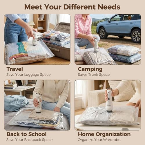 Monalife Travel Vacuum Bags with Electric Pump,80% Space Saver,12-Pack - image 6