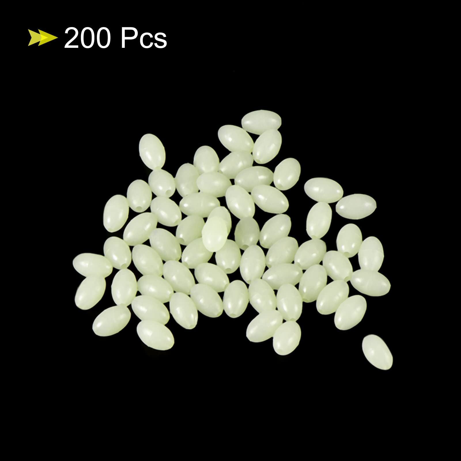 PATIKIL 4x3mm Luminous Pêche Perles, 200 Pièces Plastique Lueur Pêche Appât Œufs Appareillage Perle Tacle Outil Ovale, Vert