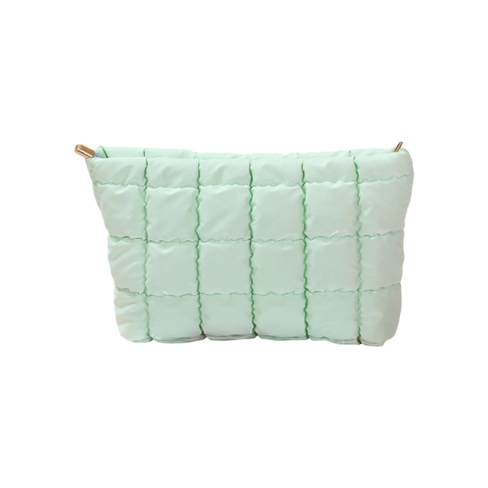 Tsophreniq Diamonds Embossing Makeup Pouches Portable Cosmetic Organizers with Spacious Compartment Unique Accessory Quilted Makeup Bag