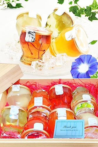 フルーツゼリー 詰め合わせ 透明ガラス入り 果物たっぷり ゼリー ギフト お中元 贈り物 桐箱【涼の雫】(8個入)